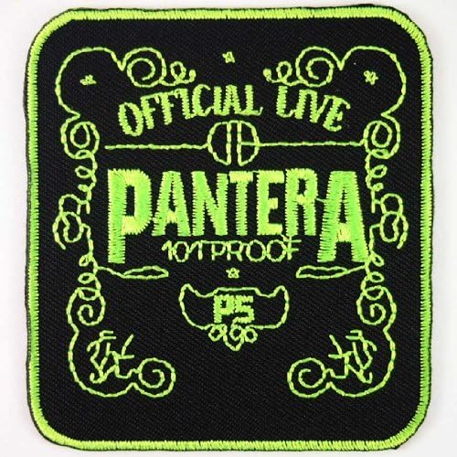 Pantera Green on Black hardcore heavy metal punk rock band Iron On Patches # WITH FREE GIFT