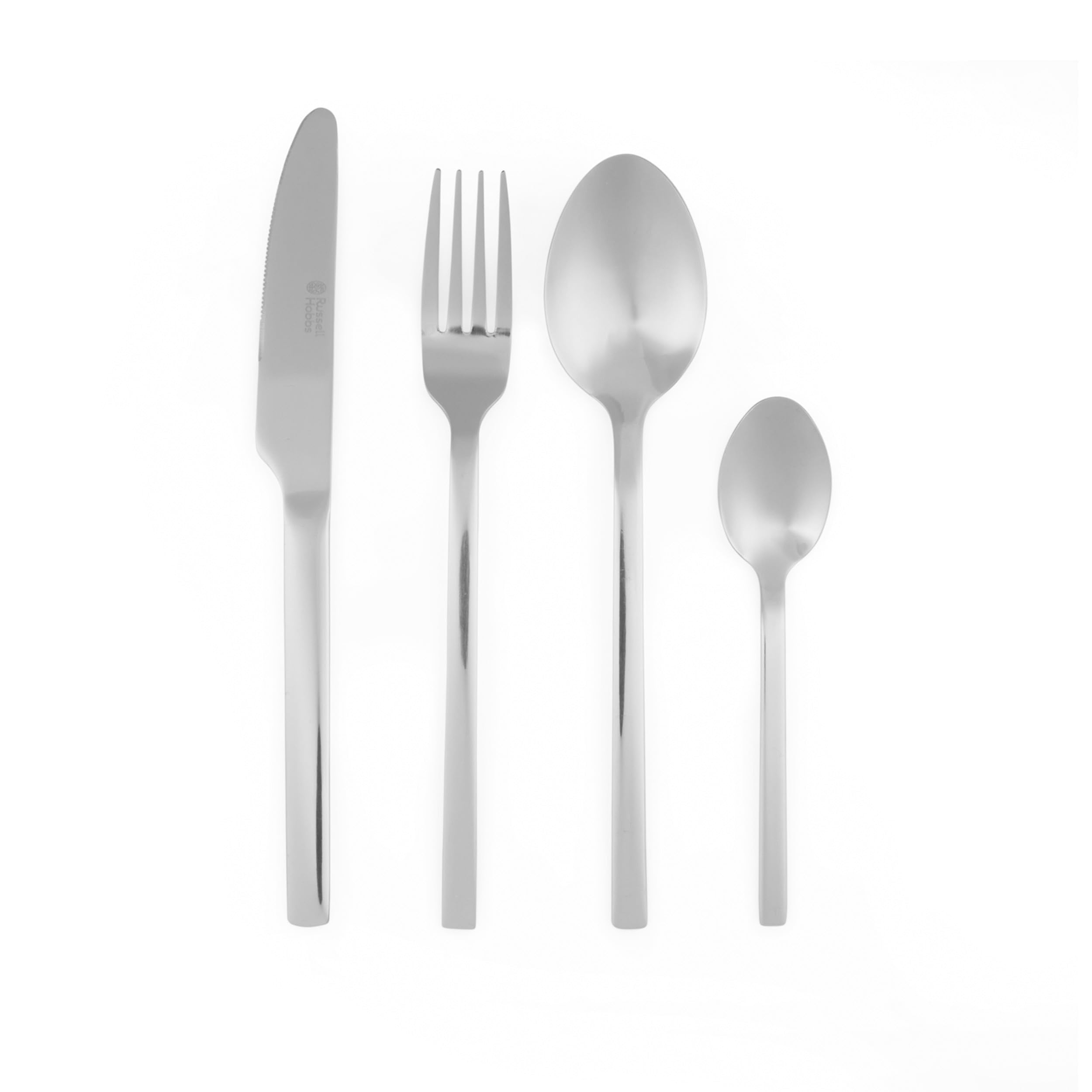 Russell Hobbs Vermont 16 Piece Cutlery Set - 18/0 Stainless Steel Tableware for 4 Place Settings, Dishwasher Safe, Includes Forks, Knives, Teaspoons and Table Spoons, 15 Year Guarantee