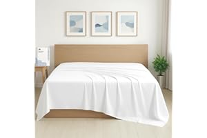 Mayfair Linen 100% Organic Cotton Percale Flat Sheet King Size - 1 PC Flat Sheet, White - Crisp, Cool and Strong Bed Linen, Top Sheets for Hot Sleepers, Luxury Breathable GOTS Certified Sheets