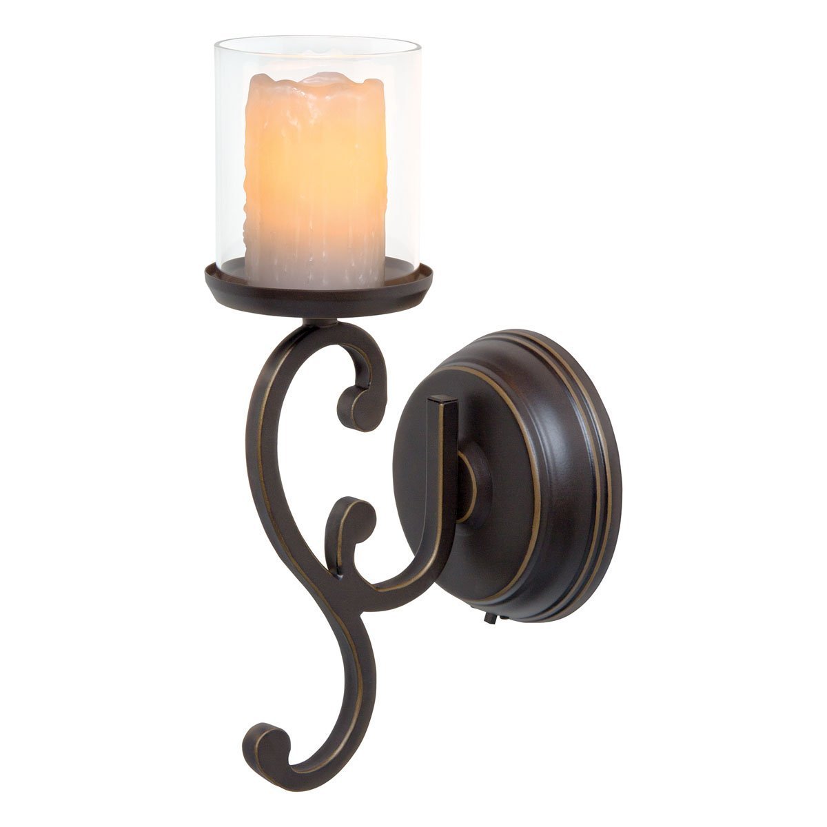 Candle Impressions Flameless LED Candle Wall Sconce Rubbed Bronze