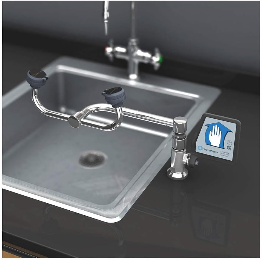 WaterSaver Faucet - LWF806LH - Eyewash, Deck Mount, Push Handle, Left Hand, Assembled, No Bowl