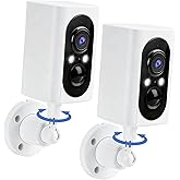 Security Cameras Wireless Outdoor 355° Pan Rotating 2K Color Night Vision Cameras for Home Security WiFi Battery Outdoor Camera Motion Detection 2-Way Talk IP65 Spotlight Siren SD/Cloud Storage 2 Pack