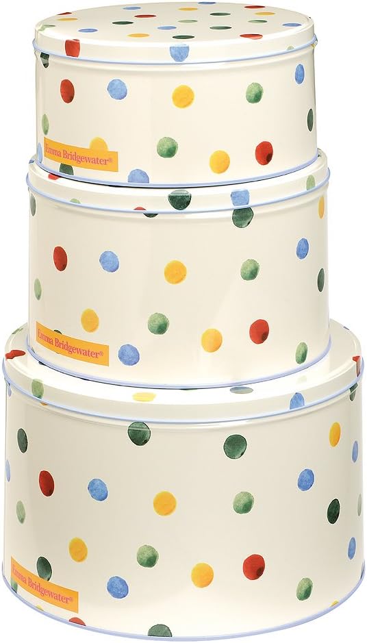 Polka Dot Cake Storage Tins Set of 3 Round Amazon.co.uk Kitchen