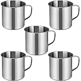 Hemoton Stainless Steel Water Drinking Cup for Kids 5Oz Small Metal Mug with Handle Multipurpose Travel Picnic Kindergarten Use