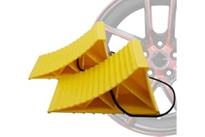 Vacallity Wheel Chocks for Car RV Trailer with Durable Material, Lightweight Easy to use, Tire Chocks Block Wheel Stopper of Camper Travel Trailer Must Have Accessories, 2 Pack Yellow Plastic