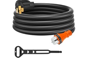 Rophor 50 Amp Generator Cord 15 Feet, NEMA 14-50p to CS6364 & SS2-50R Generator Emergency Power Cord, 125/250V, 12500 Watts, Perfect for Generator to House Connection