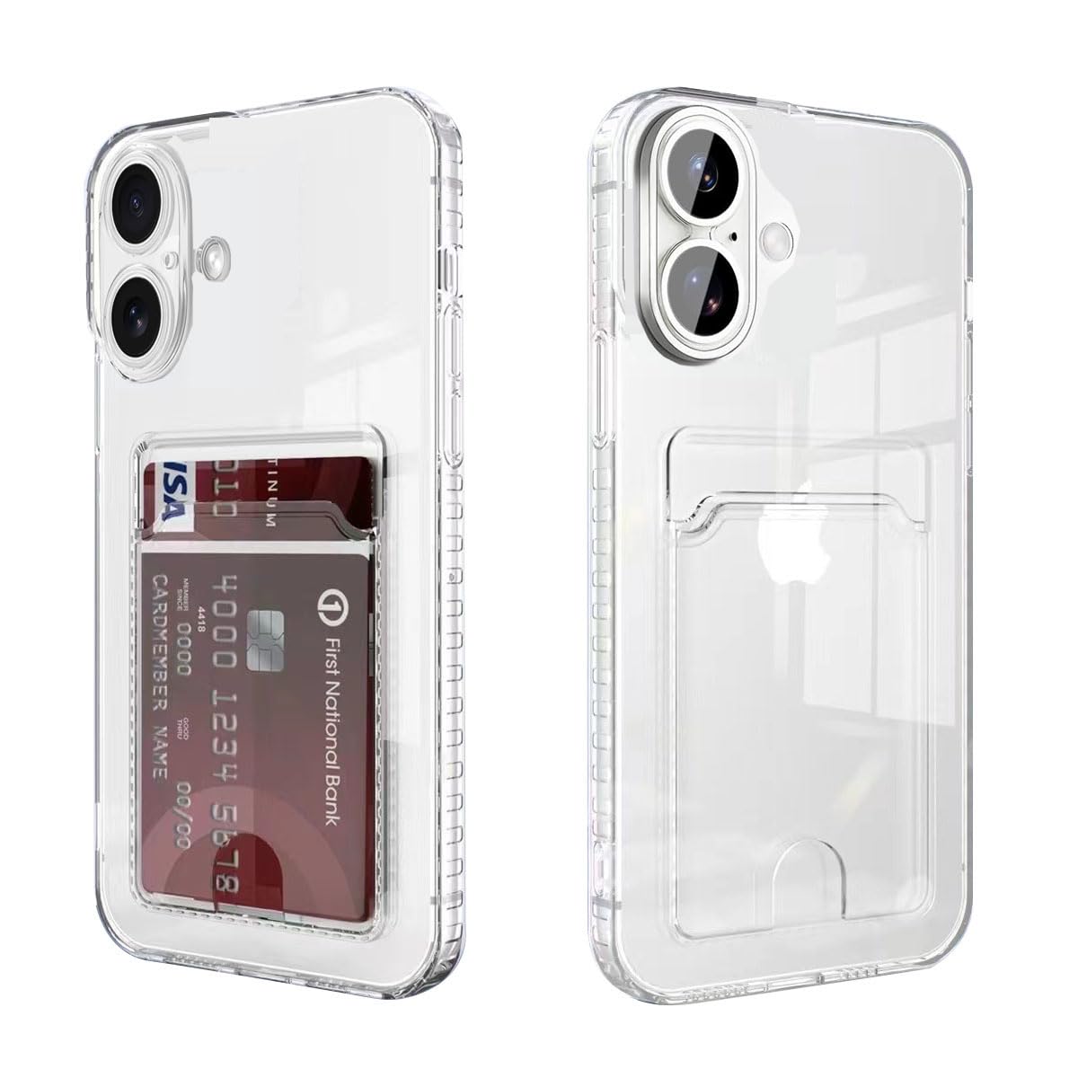 YrissAriiy Compatible with iPhone 17 Case with Card Holder, Clear Card Slot case, Ultra-Thin, Soft, Shockproof, Credit Card Protective Cover for iPhone 17