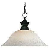 Z-Lite 100701MB-WM16 One Light Pendant, Metal Frame, Matte Black Finish and White Mottle Shade of Glass Material