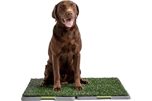 Dog Grass Pad with Tray, Artificial Turf Dog Grass Pee Pad Potty Training for Indoor Outdoor Use, Washable Replacement Potty 