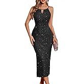 BeryLove Sequin Homecoming Cocktail Formal Spaghetti Strap Dresses Wedding Guest Glitter Sparkly Party Prom Dress