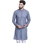 Sojanya (Since 1958 Men'S Pure Cotton Chikankari Only Long Kurta