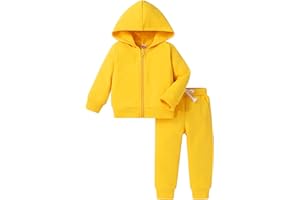 Happy Town Baby Clothes for Girls Boy Solid Color Zipper Hoodie and Sweatpants Outfits Fall Winter Toddler Sweatsuit