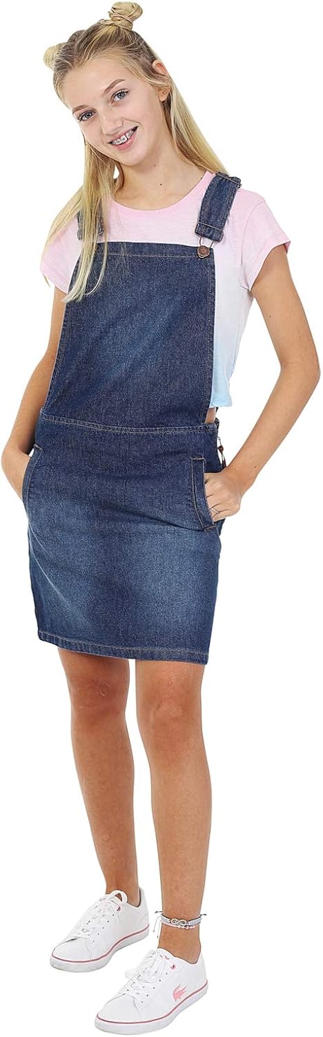 denim dungaree skirt dress