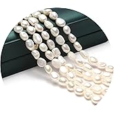 QSLLER Natural Freshwater Cultured Pearls Beads Punch Loose Beads for DIY Jewelry Making Necklace Bracelet Women 1 Strands