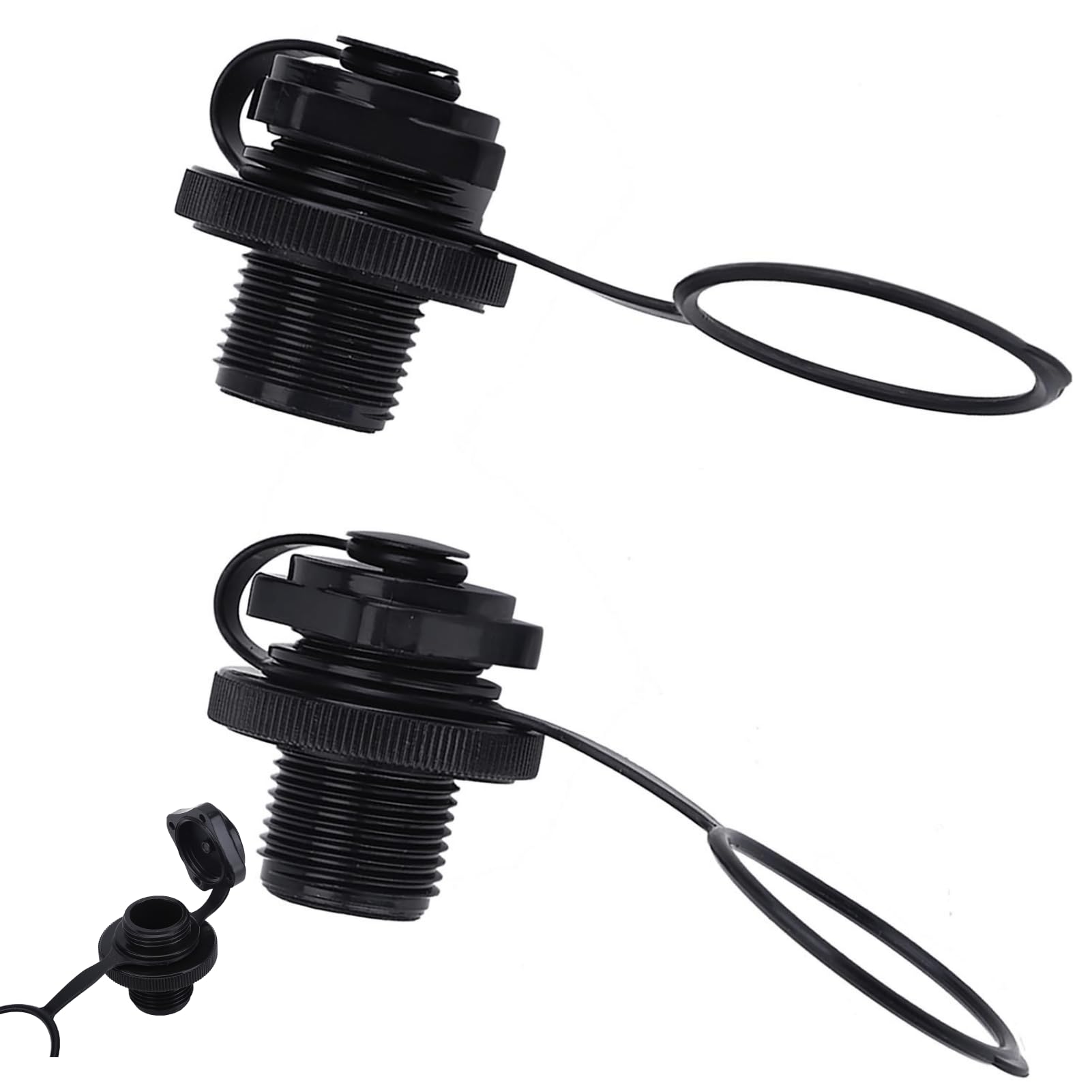 ZAWELIYO 2pcs Inflatable Boat Air Valve, Air Mattress Replacement Cap, Inflatable Boat Accessory for Inflatable Boat Dinghy Kayak Canoe