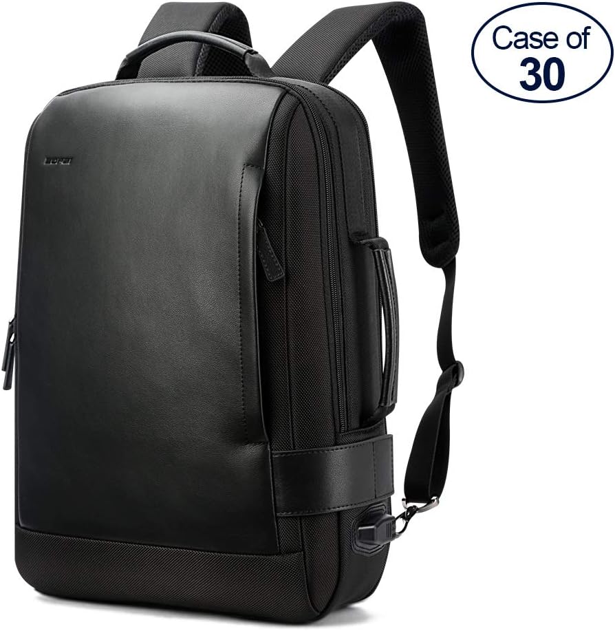 Case of 30,BOPAI Business 15.6 inch Laptop Backpack Convertible Increase Compartment Anti-Theft Laptop Rucksack USB Charging and Water Resistant College Multi-Functional Travel Men Backpack Black