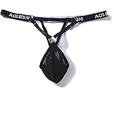 HAVBX Mens Sexy Lace G String Underwear, Male T-back Thongs Sheer Bulge Pouch Panties Sissy Lingerie