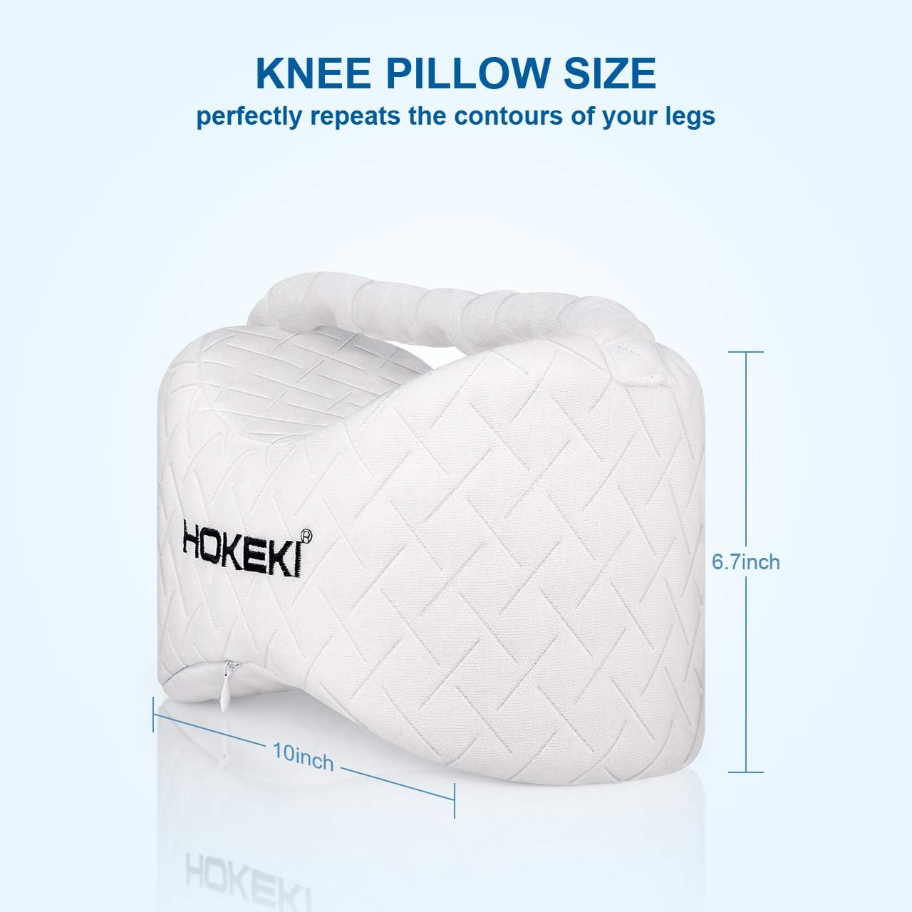 HOKEKI Knee Pillow for Side Sleeper-Pure Memory Foam Leg Pillow for Sciatica, Back ,Leg, Hip,Joint and Pregnancy with Adjustable Strap (White): Kitchen & Dining