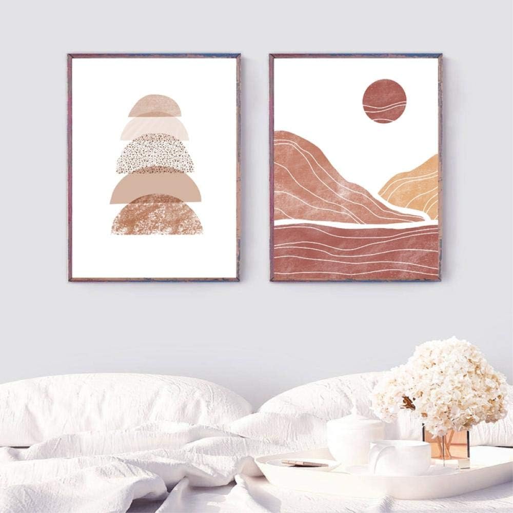 Amazon Com Woplmh Abstract Landscape Wall Art Canvas Painting Neutral Boho Decor Minimalist Art Posters And Prints Wall Pictures 40x60cmx2 No Frame Posters Prints