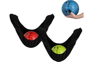 HERRUT 2 Pack - Giant Bowling Ball Polisher Seesaw Bag - Microfiber - for Carrying, Cleaning and Storage - Complete with Lycra Thumb Sock