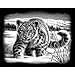 Reeves Snow Leopard Scraperfoil Artwork, Silver