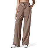G4Free Strowen Womens Lightweight Track Pant with Pockets Wide Leg Jogging Sweatpants Drawstring Casual Trousers