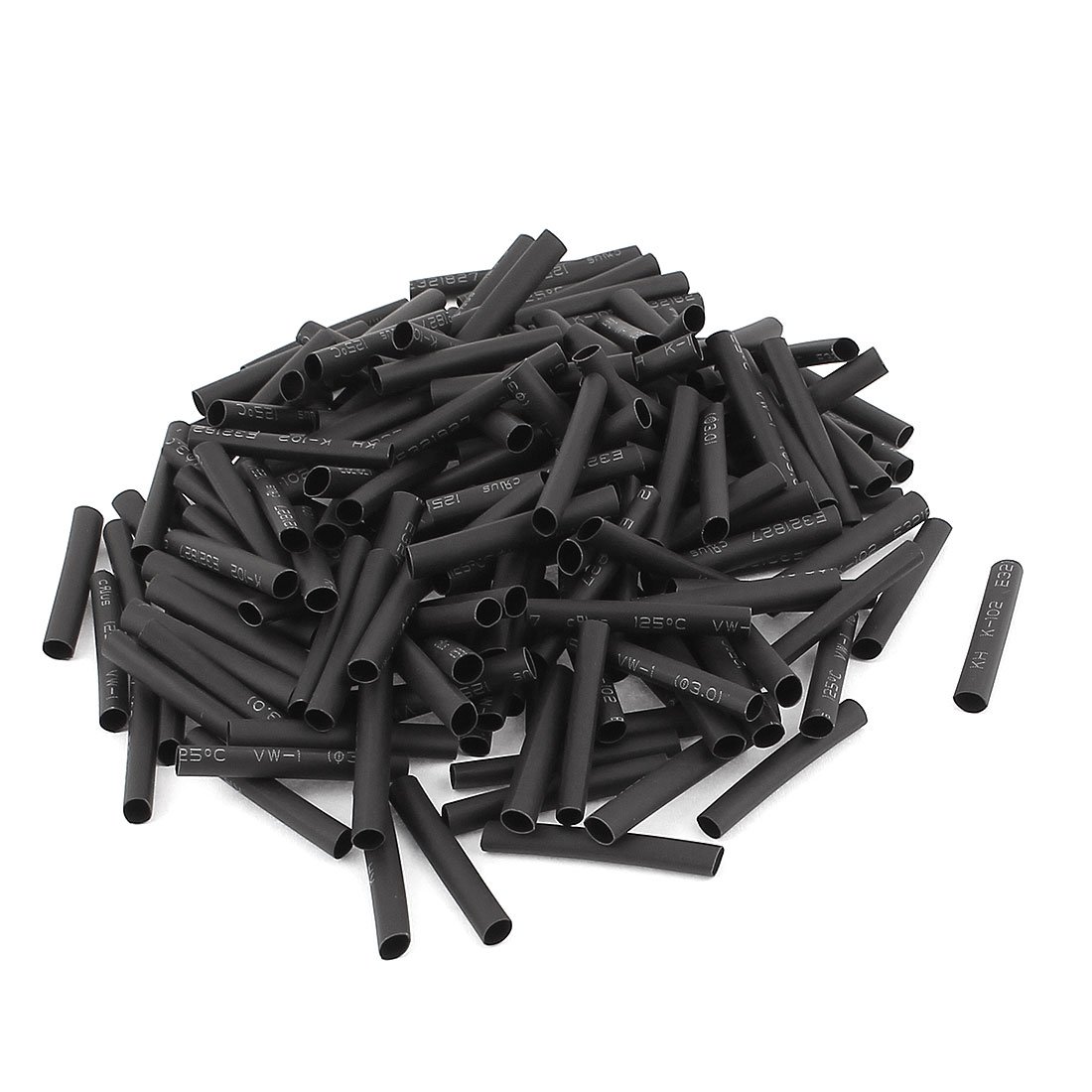 sourcingmap Wire Wrap Sleeve 3mm Dia 30mm Long Heat Shrink Tubing 170pcs Black