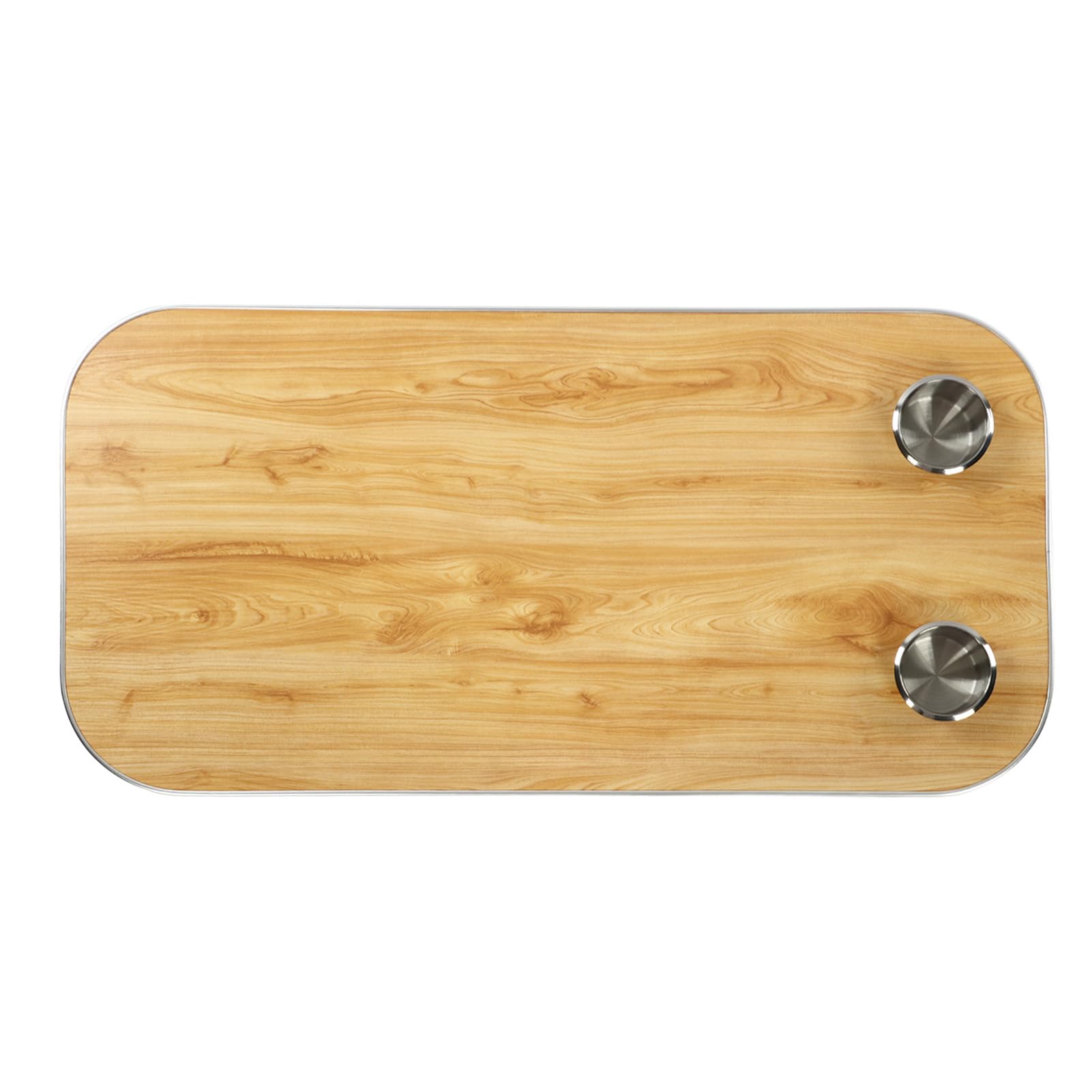 Photo 1 of RV Wood Table Top Removable Table, Boat Table Top with 2 Cup Holders Solid Wood Removable Desktop Panel for Caravan RV Marine Boat Yacht Rectangle(Yellow) (Yellow)