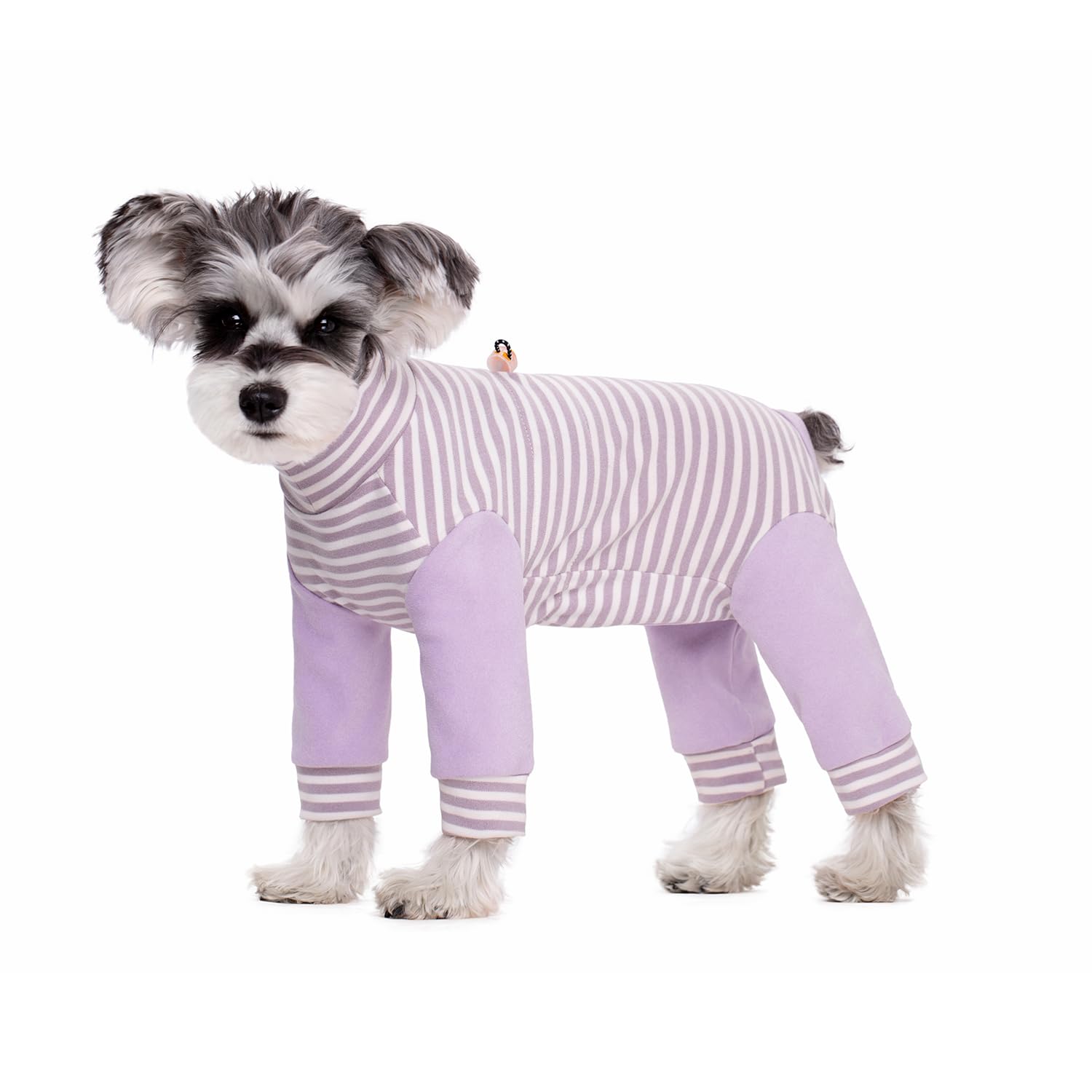 Small Dog Recovery Suit, Stripe Anti-Shedding Dog Pajamas Pjs, After Surgery Dog Jumpsuit, Dog Sweater Coat for Puppy Small Dog_2XL(Purple)