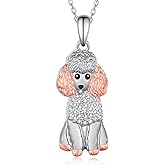 Feijiesi Yorkie/Pug/Maltese/Poodle/German Shepherd Necklace 925 Sterling Silver Dog Pendant Necklaces for Women Dog Jewelry Gifts for Women Dog Loves