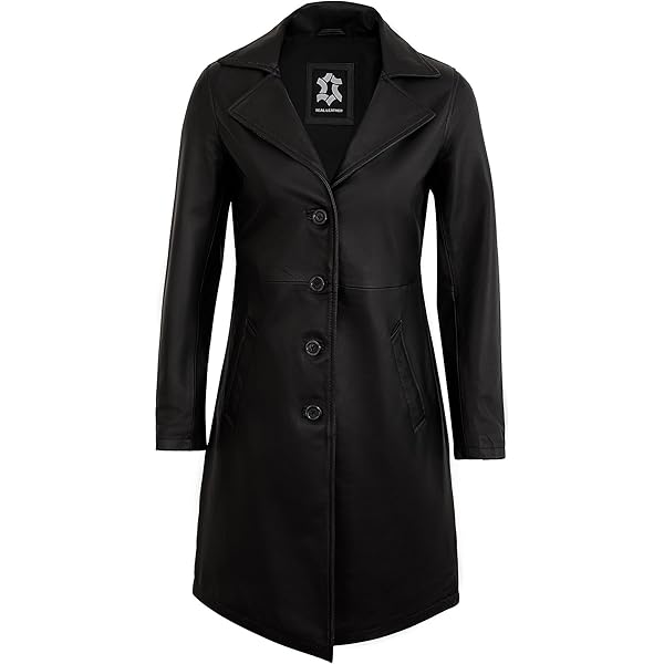Trench Ladies Black 298 Classic Full-Length Gothic Real