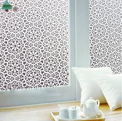 Film Vitrage Décoratif 'Gouttes D'eau Givrée' - Dimensions 20x60 Cm - Décoration Fenêtre Intimité Partielle