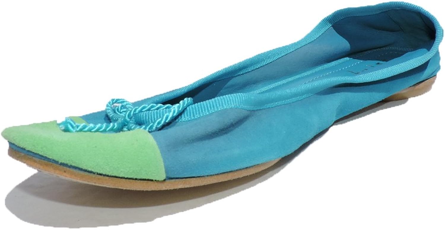flats with teal soles