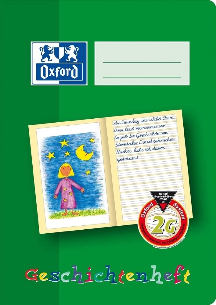 Oxford A5 Story Book 2G Line Style 2nd Class Green Pack of 10