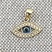 Beauniq 14k Yellow Gold Blue Enamel Diamond Cut Evil Eye Pendant