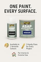 RUSTINS ASAP Paint Grey 1 L Quick-Drying Low Odour Interior Wood Metal view 2