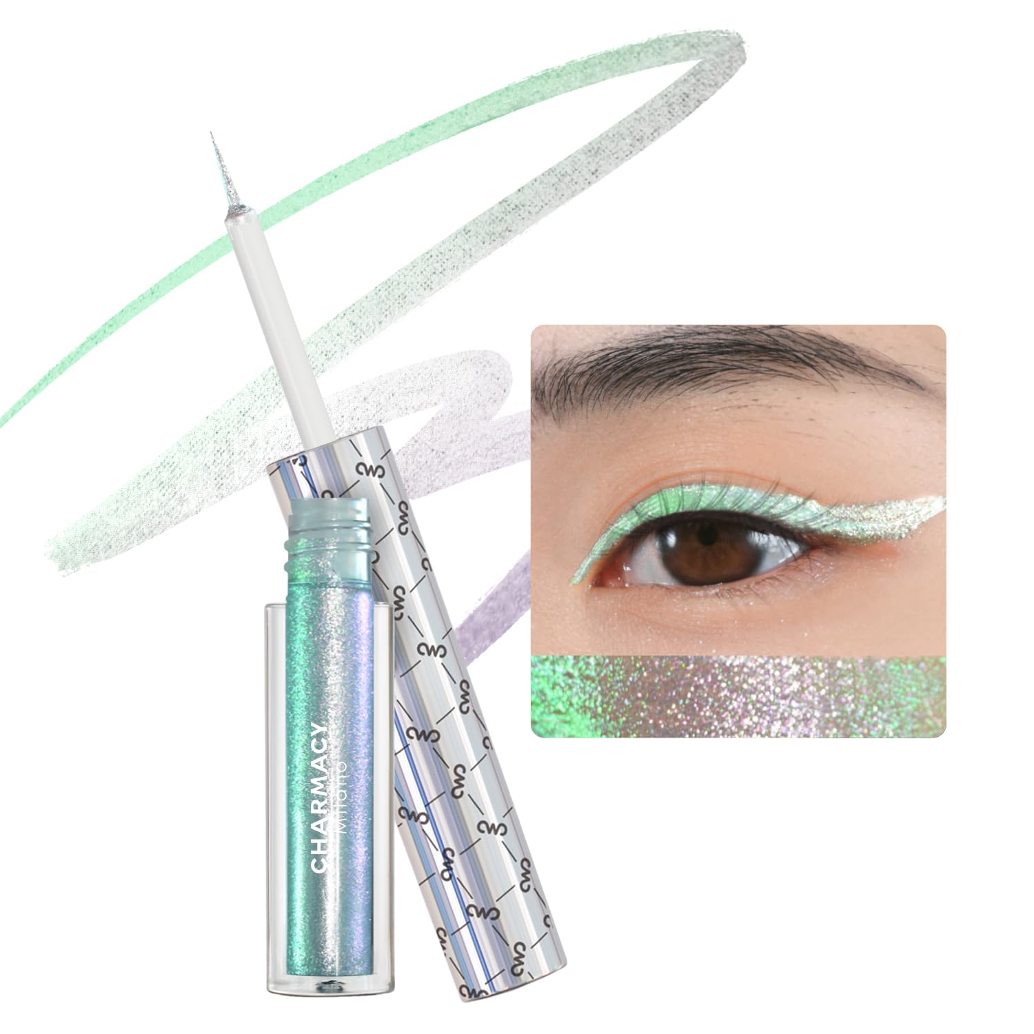 CHARMACY Chameleon Liquid Glitter Eyeliner, Highly Pigmented, Metallic Intense MultiColor Shifting waterproof Eyeliner, Ultra-Fine Tip, Longwearing, Smudge-proof (#307) — image 1