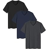 Latuza Men's Viscose Sleep Shirt Soft V-Neck Pajama Tops 3 Pack