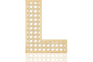 FOCAL20 Wooden Rattan Letters for Wall Decor Rustic Wooden Letters 12 Inch Wood Letter Rattan Wall Decor for Wedding Nursery Sign Baby Shower Newborn Birthday Gift Boho Bedroom Decoration (L)