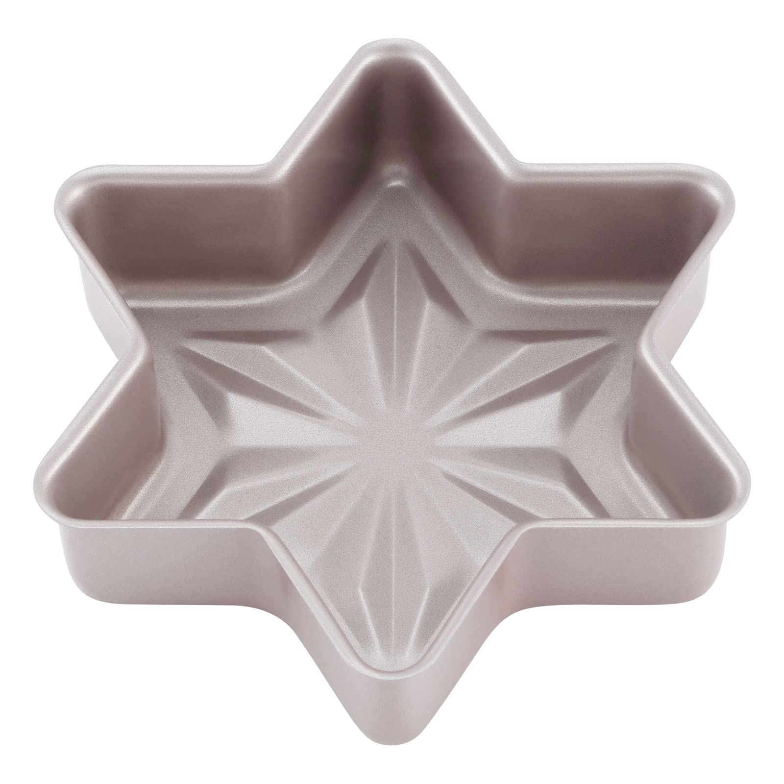 CHEFMADE Star-Shaped Cake Pan, 8-Inch Non-Stick Diamond Surface Cake Bread and Meat Bakeware for Oven and Instant Pot Baking (Champagne Gold)