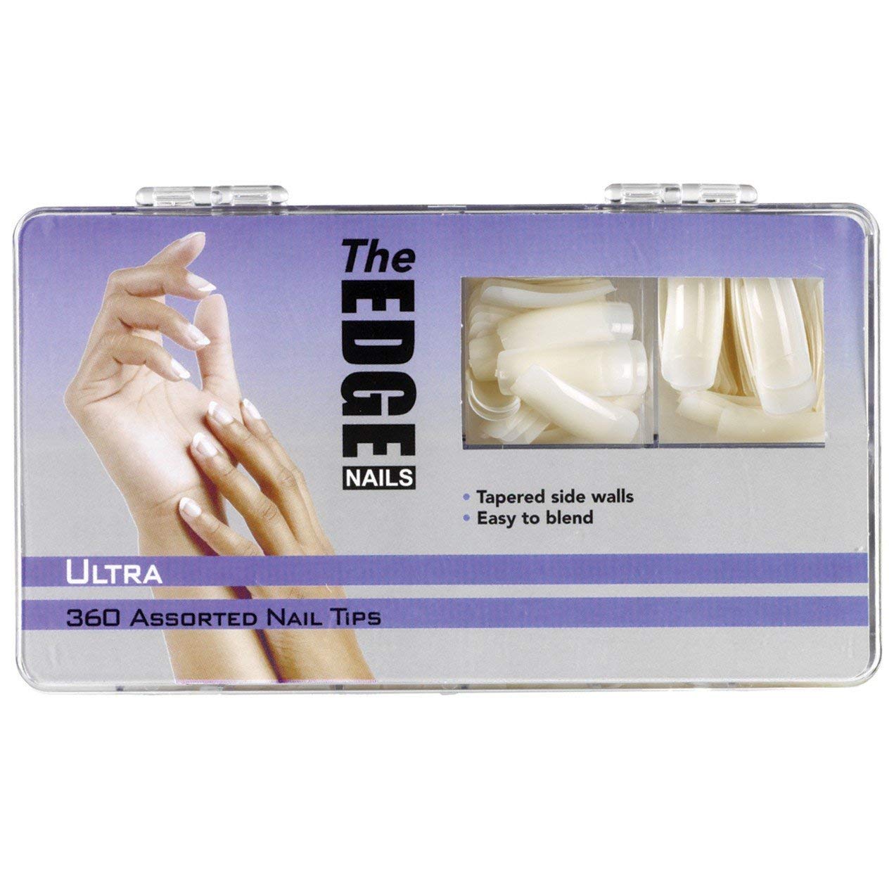 THE EDGE Ultra Nail Tips Assorted Sizes 1-10 (360 Pack) - Strong Nail Tips
