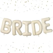 Amazon.com: Biapian 40 Inch BRIDE Letter Balloons, Big Cream BRIDE ...