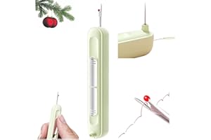 HISKI 2 in 1 Seam Ripper and Thread Remover, 2025 New Plug-in Needle Threader Stretchable Seam Rippers for Sewing, Embroidery Stitch Removal Tool and Auto Needle Threader Tool Sewing Supplies (Green)