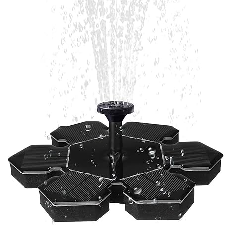 Bloomerang Garden Mini Floating Solar Power Water Pump Fountain 4 Sprayers Garden Ponds Fl