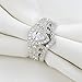 Newshe Wedding Engagement Ring Set for Women 925 Sterling Silver 3pcs 1.4Ct Pear White Cz Size 5-10