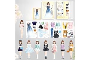 YILIA Magnetic Princess Dress Up Paper Doll, 2025 Paper Dolls Magnetic Dress Up Dolls for Girls Ages 4-7, Pretend Play Toys Magnet People Clothes Puzzles Game for Girls Imagine Set Birthday Gift (E Set)