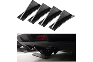 AICEL 4pcs Car Rear Lower Bumper Wing Lip Diffuser, Anti-Crash Accessories Spoiler Shark Fin Protector, Rear Bumper Splitter Lip Wing with Screw, Universal Auto Decoration for Car SUV Truck