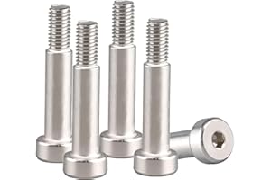 UOMIO 5 PCS 8*M6*40 Hex Socket Shoulder Bolt, Metric Machine Hex Socket Screw, Stainless Steel Shoulder Screws/Bolts, Metric Socket Head Cap Screws, Rust-Resistant, Smooth Finish, Durable