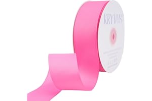 Kryvus Hot Pink Ribbon, Grosgrain Ribbon 1-1/2 Inch x Continuous 50 Yards, Hot Pink Grosgrain Ribbon for Crafts, Gift Wrapping, Hair Accessories, Wedding Decor, Sewing and Bow Making