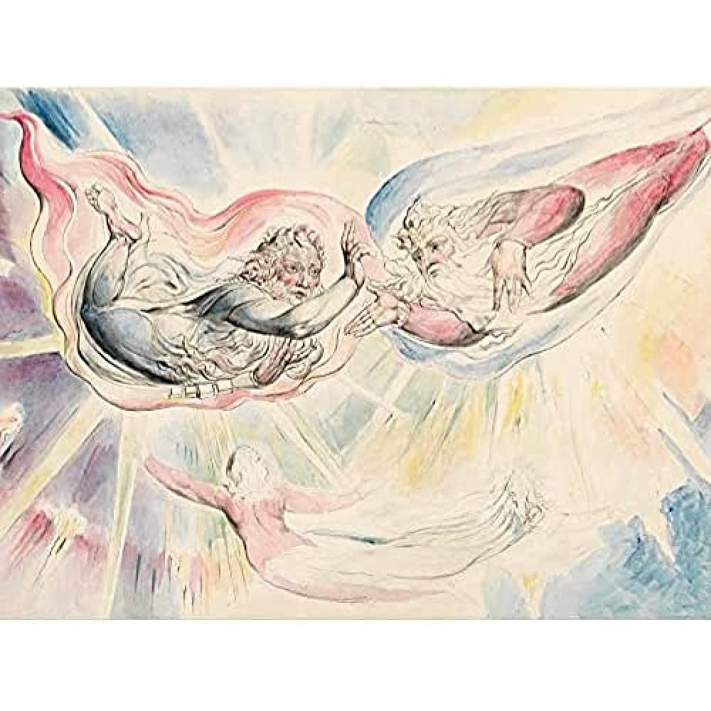 William Blake St Peter And St James With Dante And Beatrice Art Print Canvas Premium Wall Decor Poster Mural